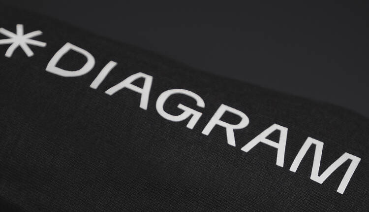 Printed Diagram logo on a hoodie sleeve