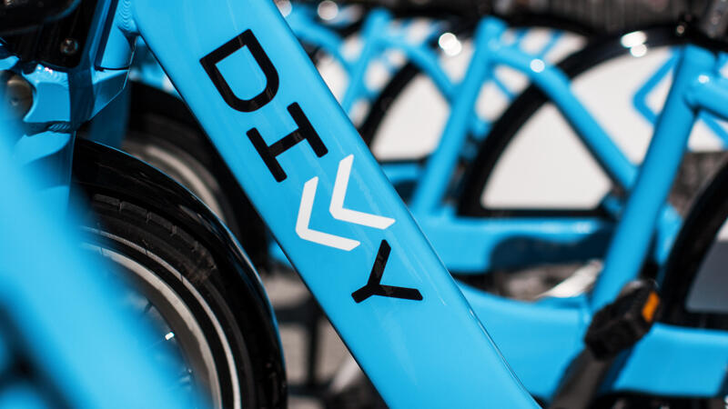 Divvy logo on side of a bike