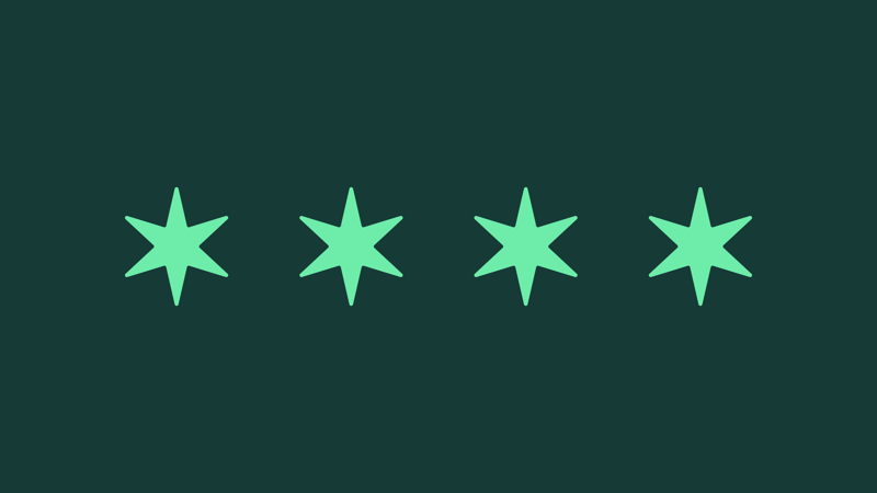 Stars of the Chicago flag light green on dark green