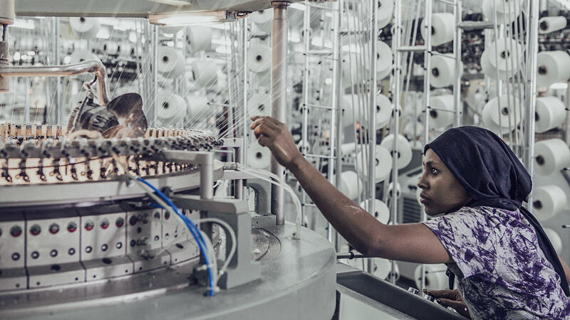 Woman working in a factory